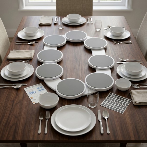 منظم طاولة طعام دوار بيضاوي