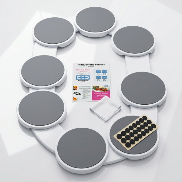 منظم طاولة طعام دوار بيضاوي