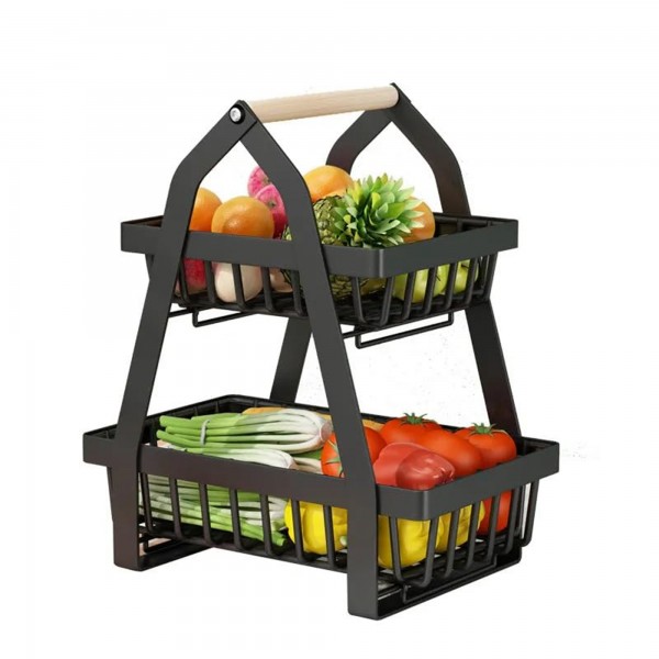 سلة تخزين الخضروات والفواكه بطبقتين
