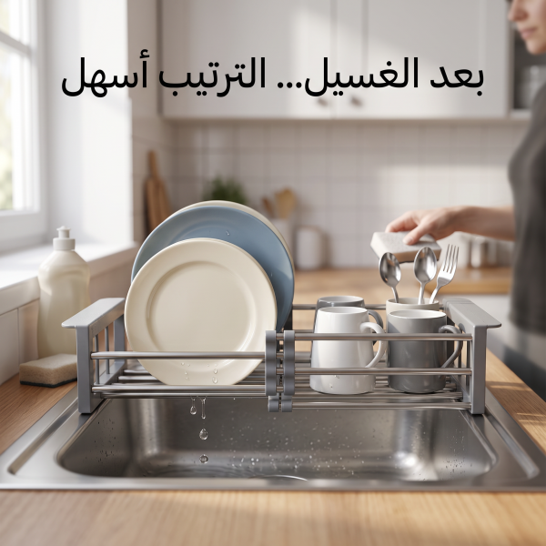 مصفاة صحون استيل قابلة للتعديل والطي لتناسب جميع أحجام الأحواض