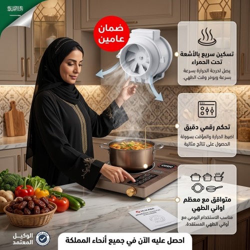 عرض المطبخ موقد سيراميك ذكي بضمان عامين شفاط ومروحة متنقلة بضمان عامين