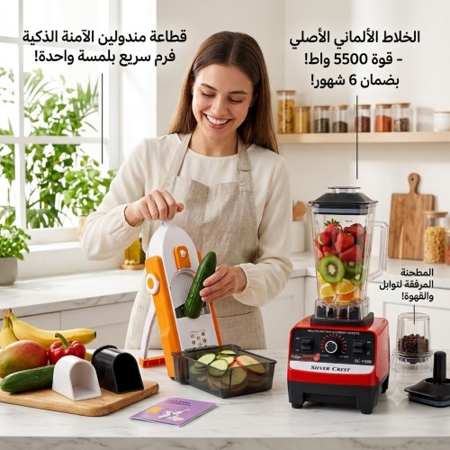 الخلاط الألماني الأصلي مع مطحنة بضمان 6 شهور قطاعة مندولين الآمنة الذكية