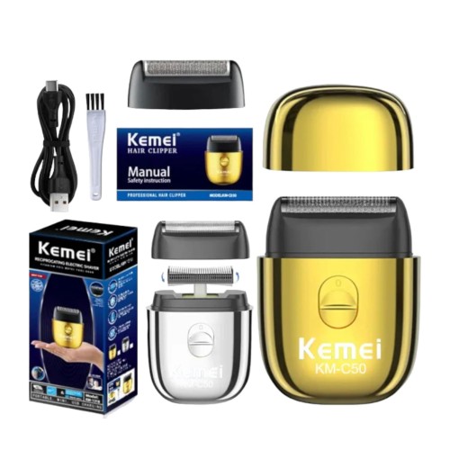 ماكينة حلاقة كهربائية KM-C50 صغيرة محمولة مزودة بثلاث شفرات