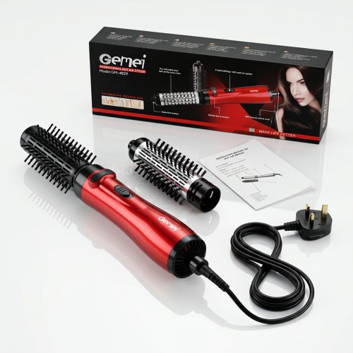 فرشاة تصفيف الشعر الدوارة المتطورة 2 في 1 من Gemei