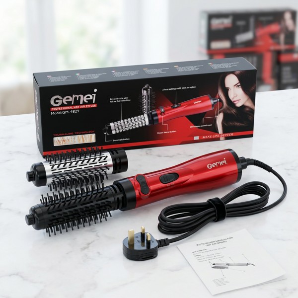 فرشاة تصفيف الشعر الدوارة المتطورة 2 في 1 من Gemei