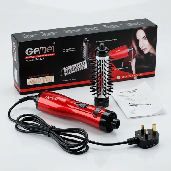 فرشاة تصفيف الشعر الدوارة المتطورة 2 في 1 من Gemei