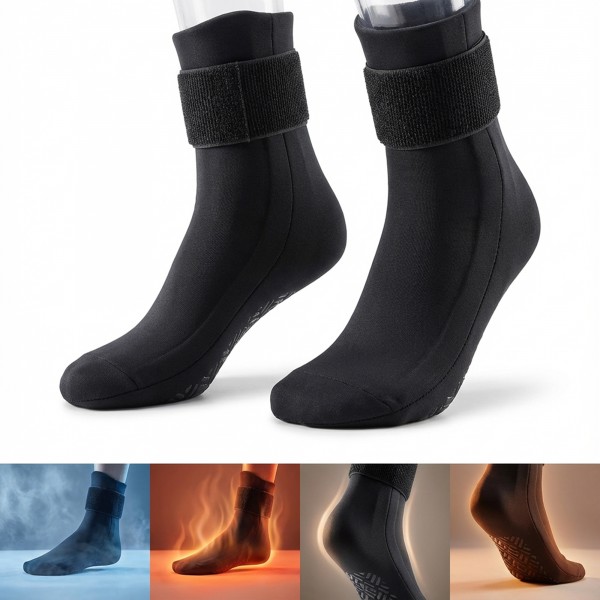 جوارب جل بارد و ساخن قابل لإعادة الاستخدام لكبار السن لتخفيف الالام الكاحل والقدم 2 قطعة