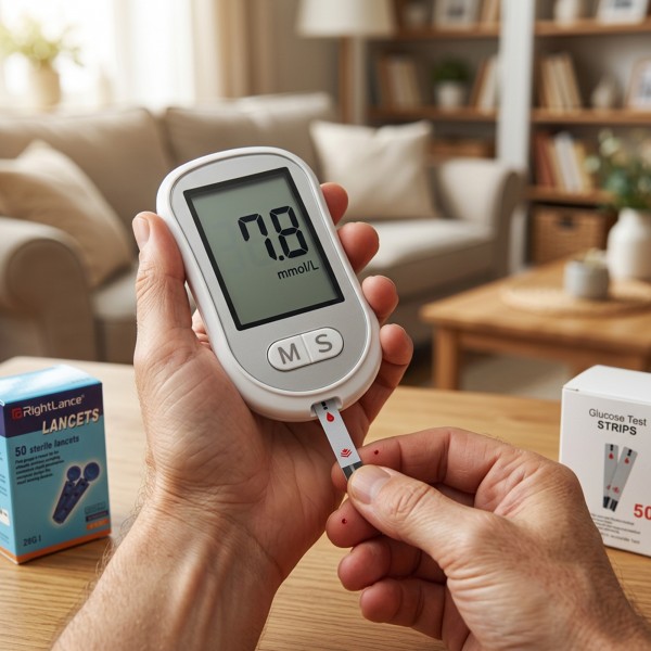 جهاز قياس السكر في الدم المتطور المحمول