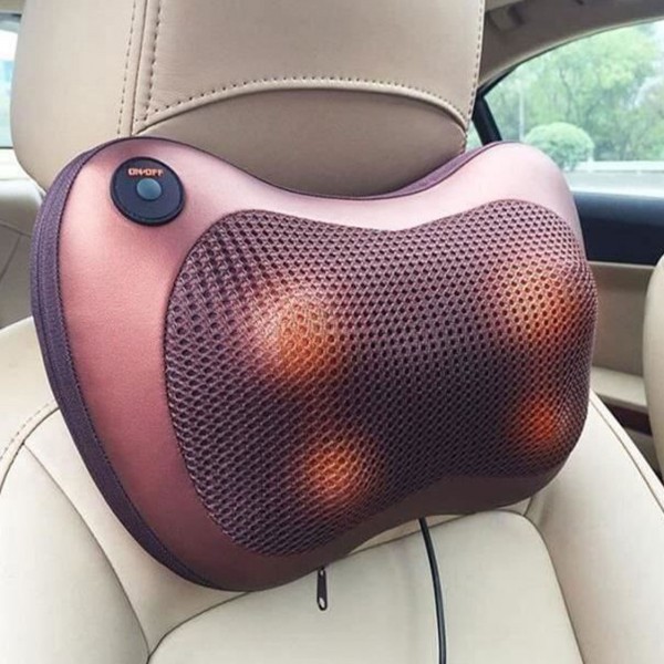 عرض جهاز مساج محمول بالحرارة لتدليك عضلات الجسم مع وسادة مقعد من الجل