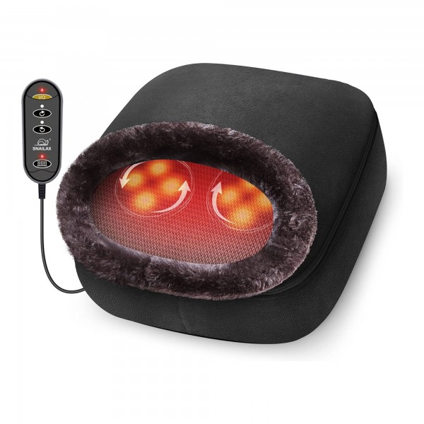 جهاز تدليك القدمين الكهربائي المزود بخاصية التسخين وبكرة تدليك اهتزازية من جلد العجل