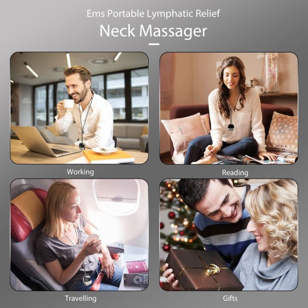 جهاز التدليك الذكي المحمول لتخفيف الالام فقرات الرقبة - لون فضي - ضمان سنة