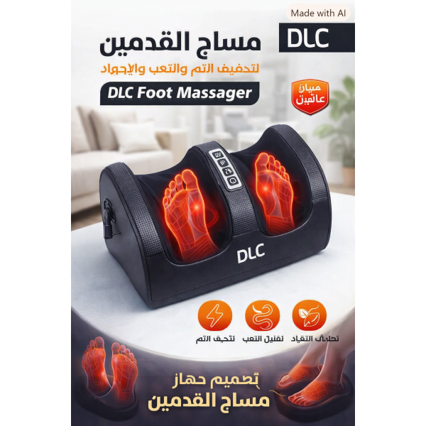DLC مساج آلام القدمين بالحرارة لتخفيف الألم والتعب والإجهاد ضمان عامين جهاز