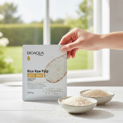 قناع الأرز الياباني الفاخر ترطيب وتفتيح فوري