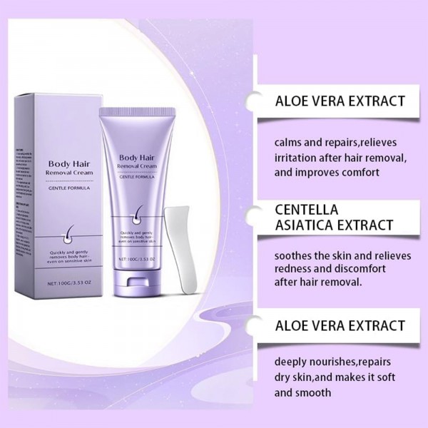كريم إزالة الشعر والعناية بالبشرة فعّال وبدون ألم (نساء ورجال)