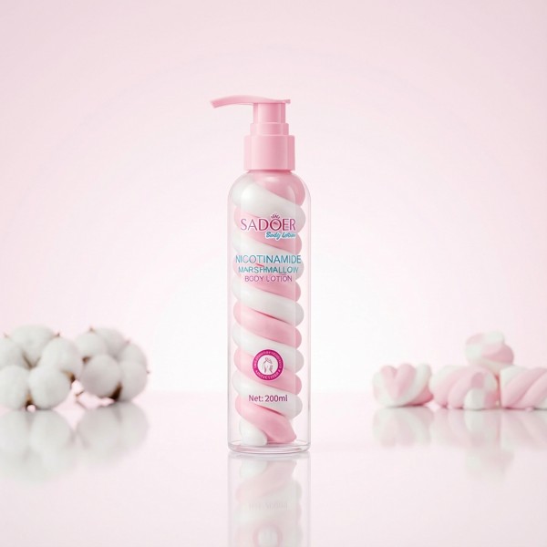 لوشن الجسم المرطب للعناية بالنياسيناميد والمارشميلو من SADOER