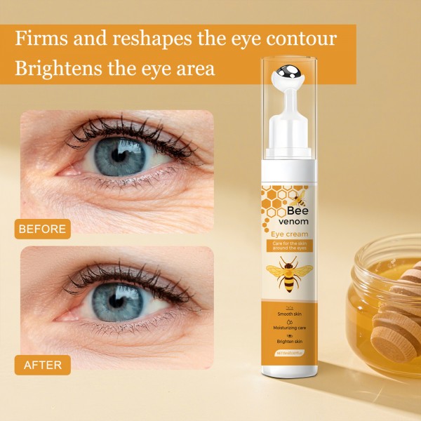 كريم سم النحل لشد فوري للعينين مضاد للتجاعيد والهالات السوداء مناسب للعيون المنتفخة يرطب البشرة المترهلة تحت العينين ومضاد للضوء الأزرق