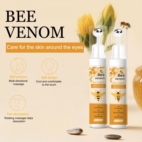 كريم سم النحل لشد فوري للعينين مضاد للتجاعيد والهالات السوداء مناسب للعيون المنتفخة يرطب البشرة المترهلة تحت العينين ومضاد للضوء الأزرق