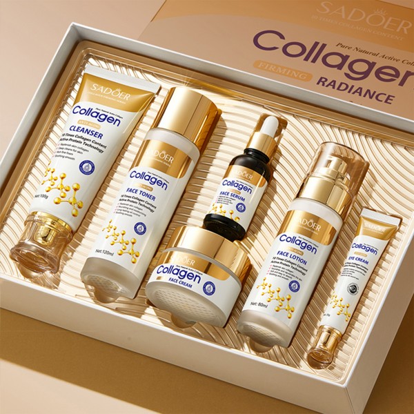 مجموعة سادوور للعناية بالبشرة 6 في 1 الغنية بالكولاجين