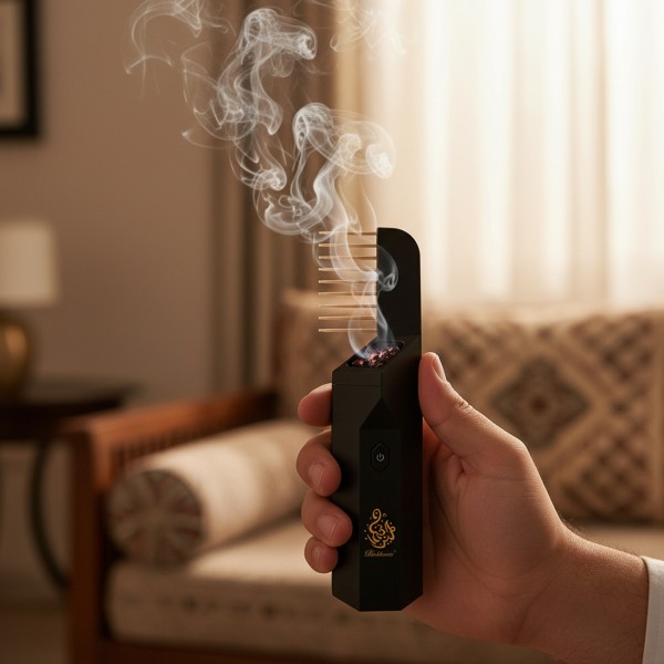 مبخرة كهربائية قابلة لإعادة الشحن عبر منفذ USB بسعة 1500 مللي أمبير مزودة بمشط شعر