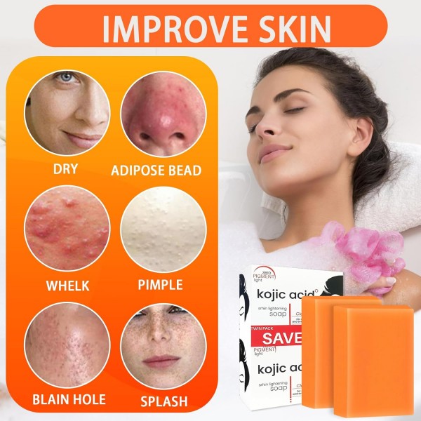 عرض 3 من صابون حمض الكوجيك الكوري