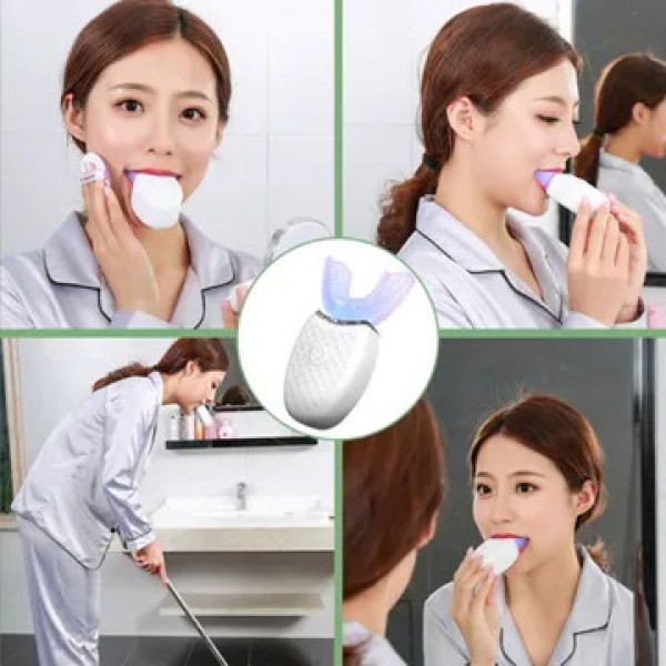 باقة الابتسامة الماسية 360 - فرشاة U الأوتوماتيكية بالذبذبات الصوتية + جل التبييض الفوري من ELLHOE