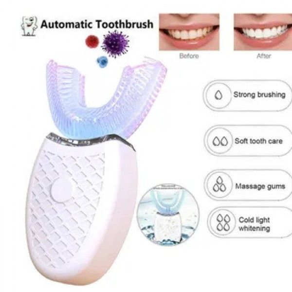 باقة الابتسامة الماسية 360 - فرشاة U الأوتوماتيكية بالذبذبات الصوتية + جل التبييض الفوري من ELLHOE