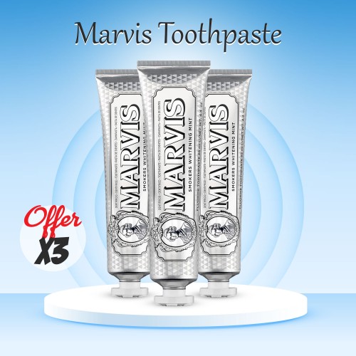عرض 3 معجون اسنان المبيض مارفيس بالنعناع الاصلي