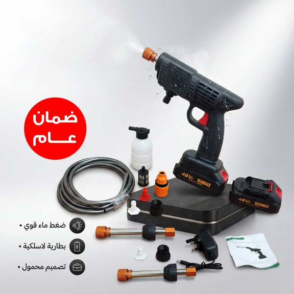 مضخة غسيل وفوم لاسلكية Dr DeWalt الذكية بقوة 48 فولت و600 واط شديدة التحمل مع بطاريتين وضمان عام