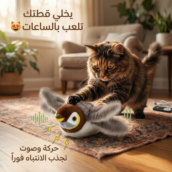 لعبة قطة تفاعلية قابلة لإعادة الشحن