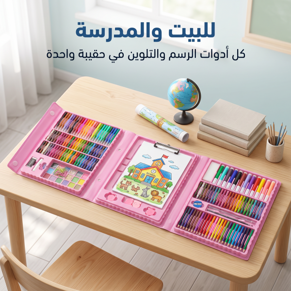مجموعة أدوات فنية للأطفال مكونة من 208 قطع مستلزمات رسم وتلوين وأعمال فنية يدوية