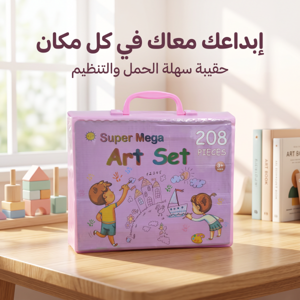 مجموعة أدوات فنية للأطفال مكونة من 208 قطع مستلزمات رسم وتلوين وأعمال فنية يدوية