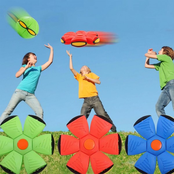 لعبة كرة سحرية على شكل طبق طائر للأطفال والكبار، مزودة بـ 6 مصابيح