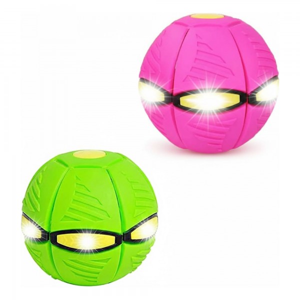 لعبة كرة سحرية على شكل طبق طائر للأطفال والكبار، مزودة بـ 6 مصابيح