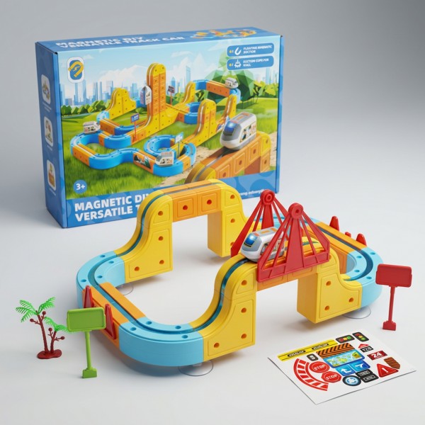 مجموعة قطار السكك الحديدية الكهربائية للأطفال 123 قطعة