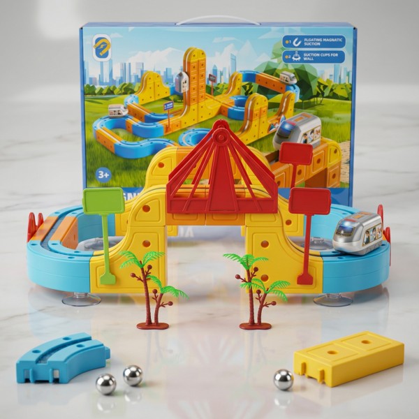 مجموعة قطار السكك الحديدية الكهربائية للأطفال 123 قطعة