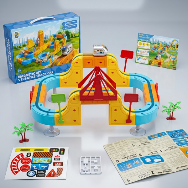 مجموعة قطار السكك الحديدية الكهربائية للأطفال 123 قطعة