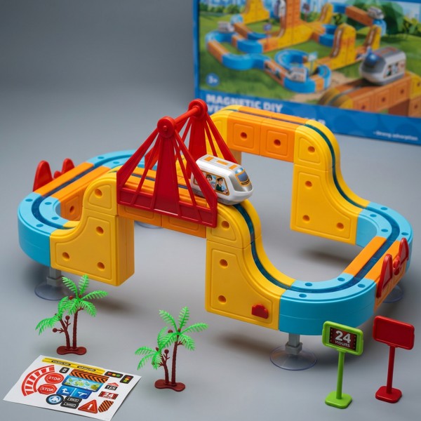 مجموعة قطار السكك الحديدية الكهربائية للأطفال 123 قطعة