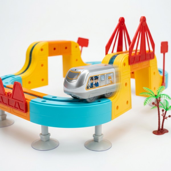مجموعة قطار السكك الحديدية الكهربائية للأطفال 123 قطعة