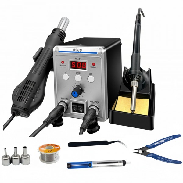 محطة لحام 2 في 1 مع مسدس حراري 700 واط