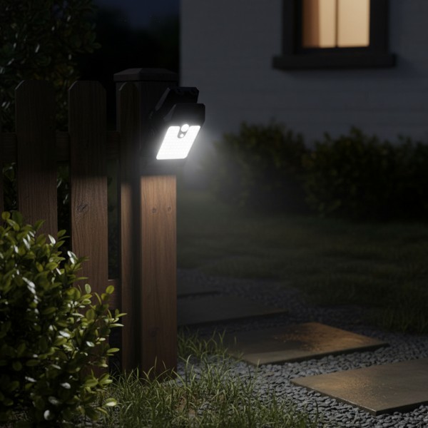 مصباح بمشبك مستشعر حركة محمول يعمل بالطاقة الشمسية