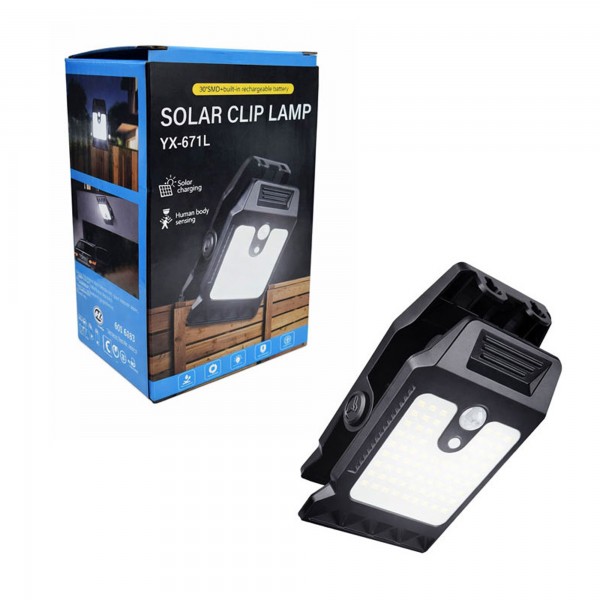 صباح بمشبك مستشعر حركة محمول يعمل بالطاقة الشمسية